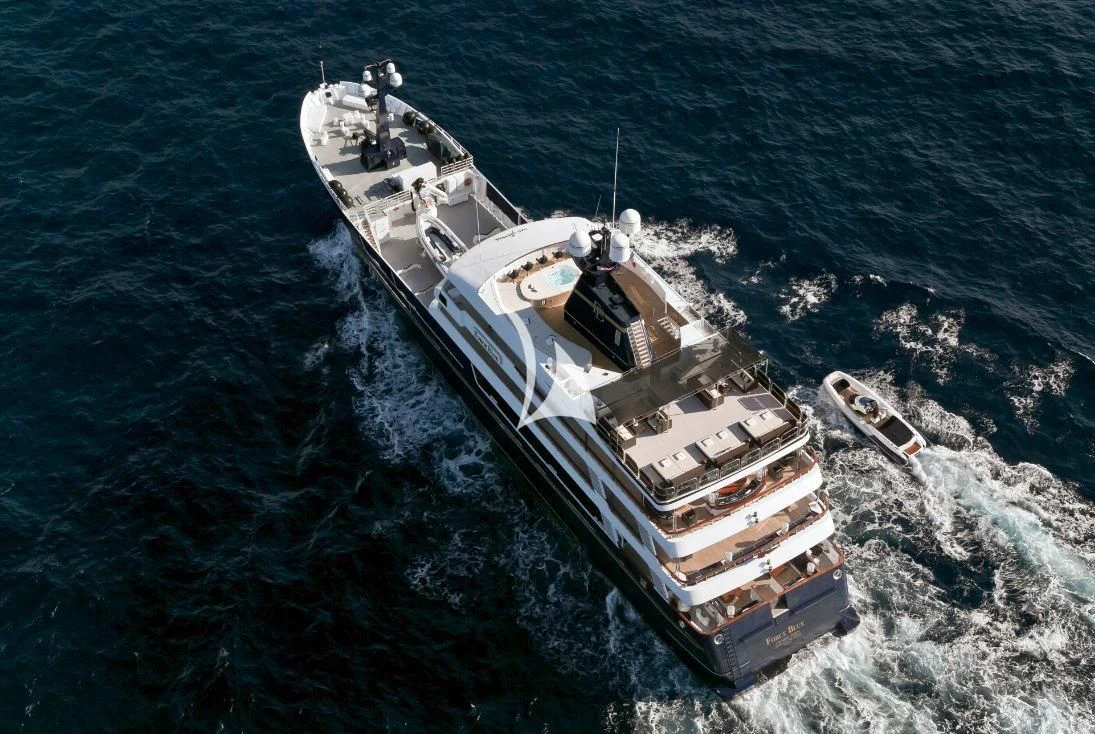 a ship on the water aboard FORCE BLUE Yacht for Charter