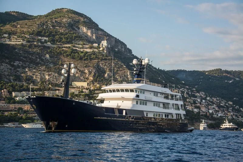 a large boat in the water aboard FORCE BLUE Yacht for Charter