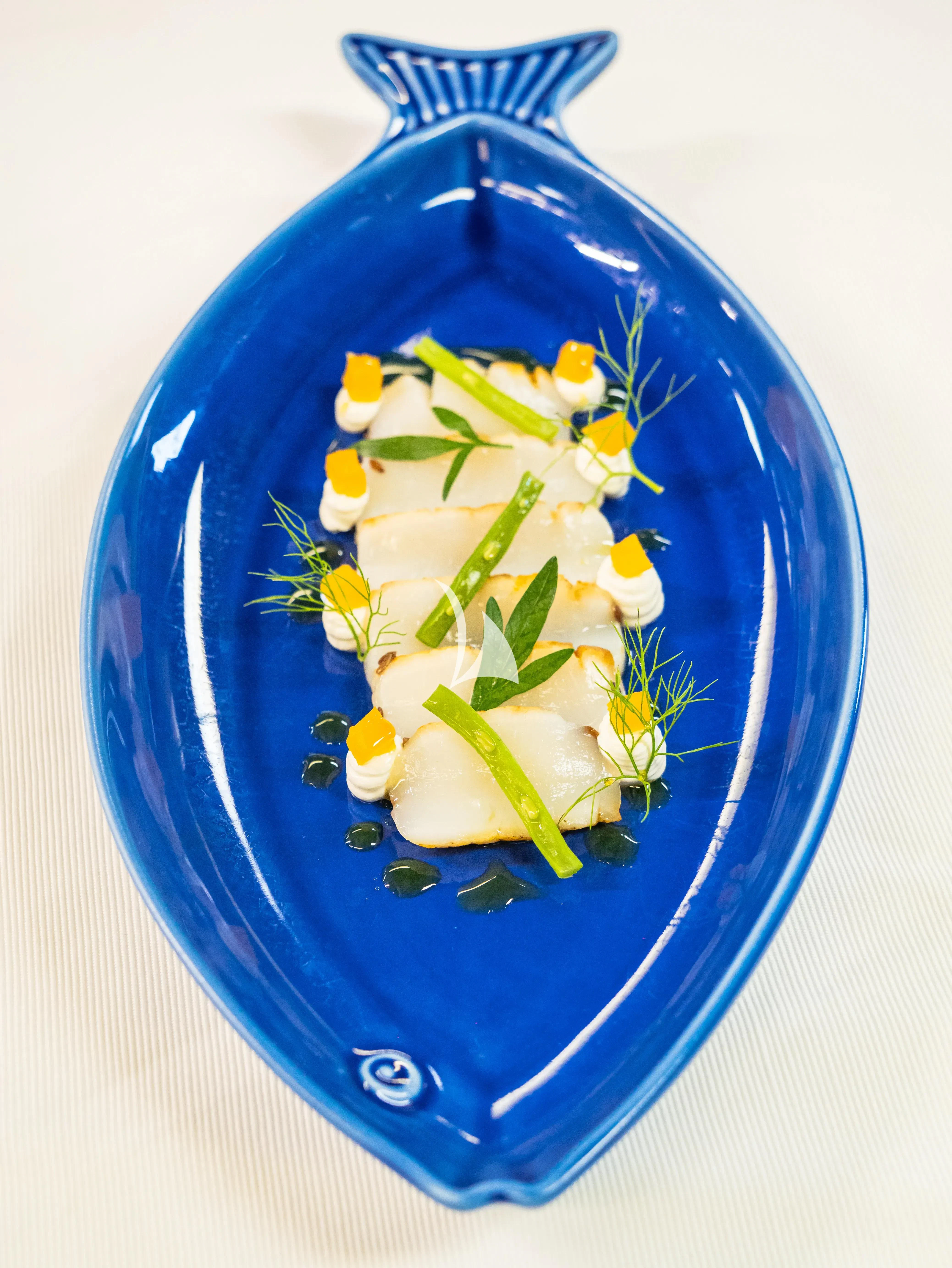 a plate of food aboard FORCE BLUE Yacht for Charter