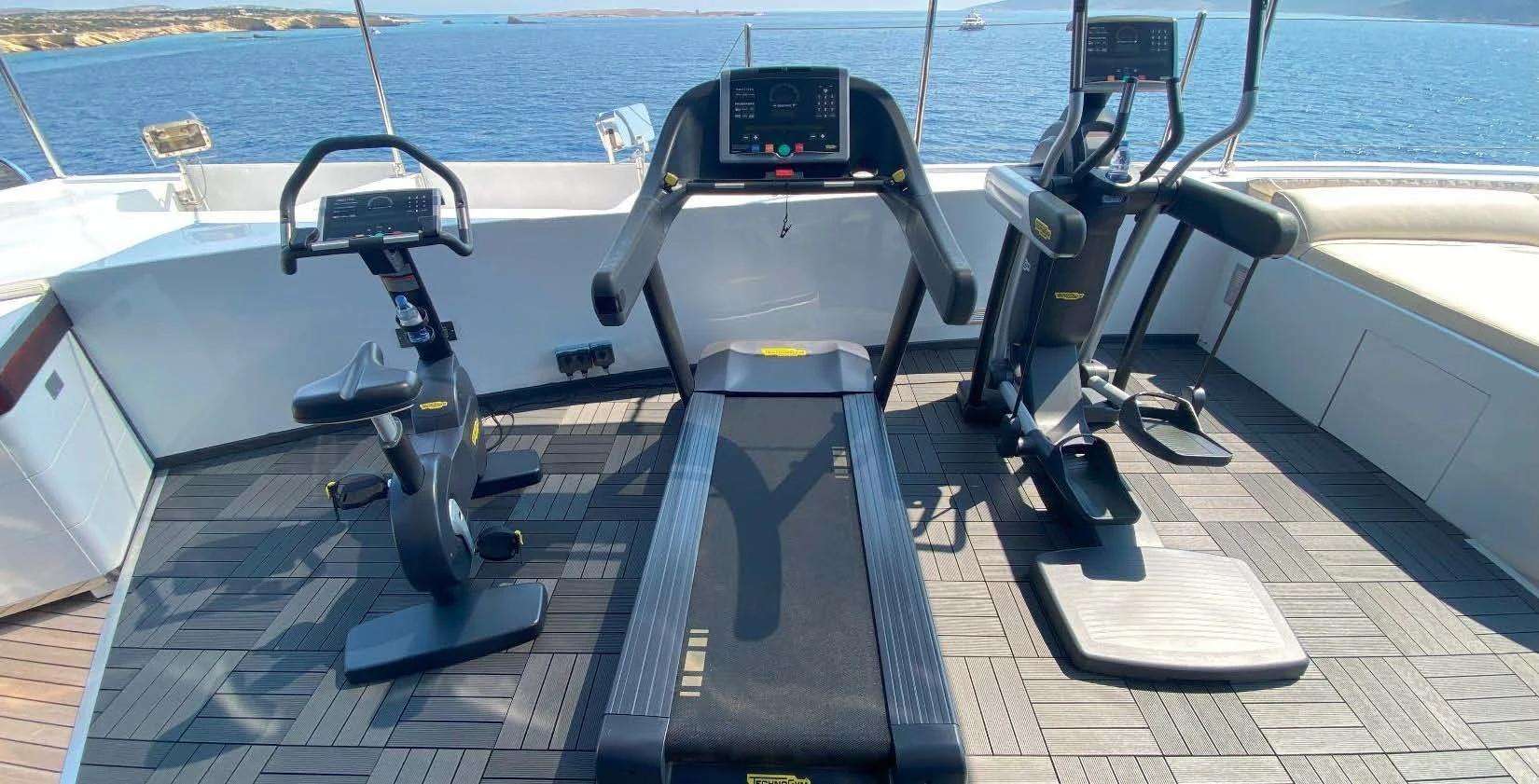 a boat on the water aboard FORCE BLUE Yacht for Charter