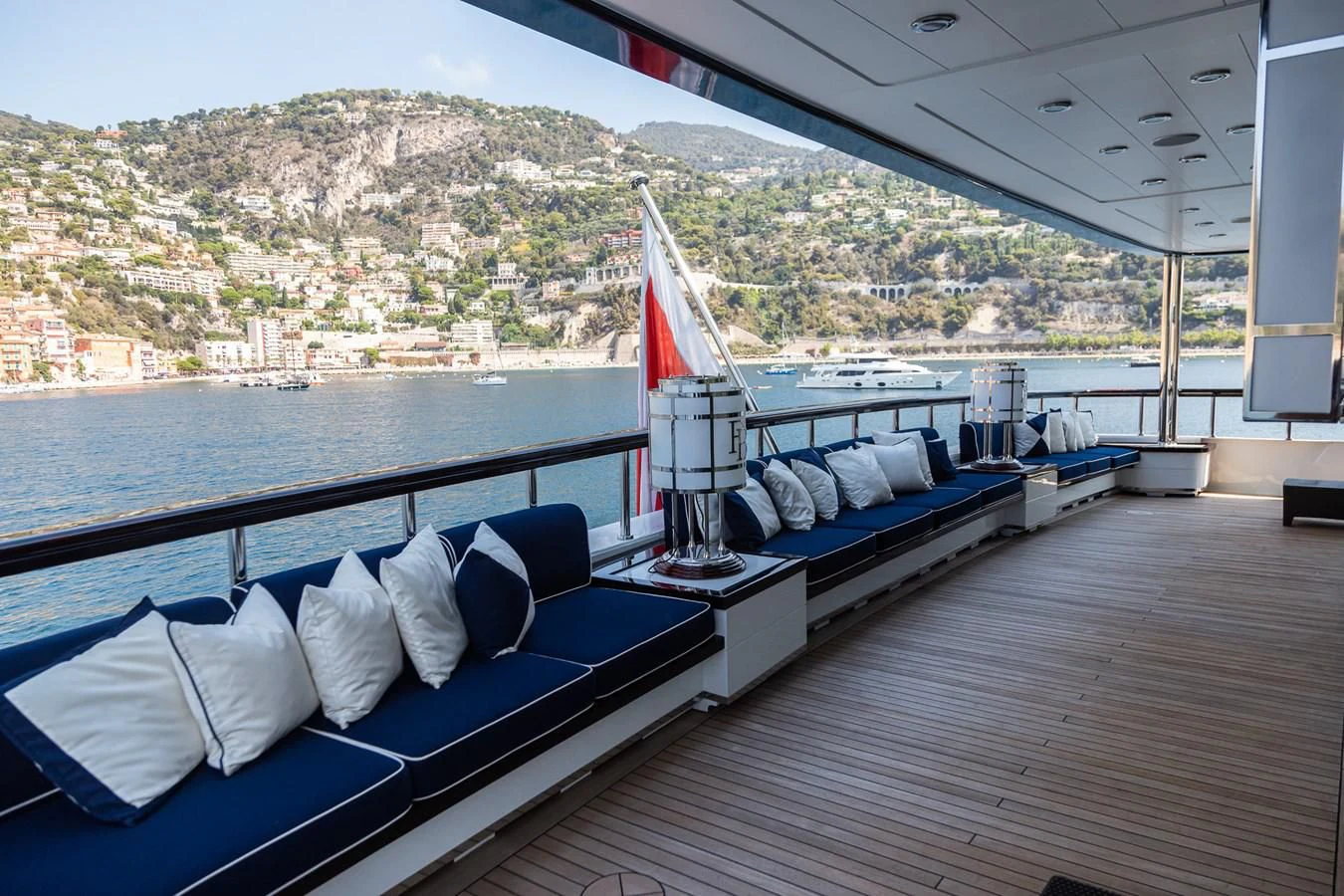 a boat on a deck aboard FORCE BLUE Yacht for Charter