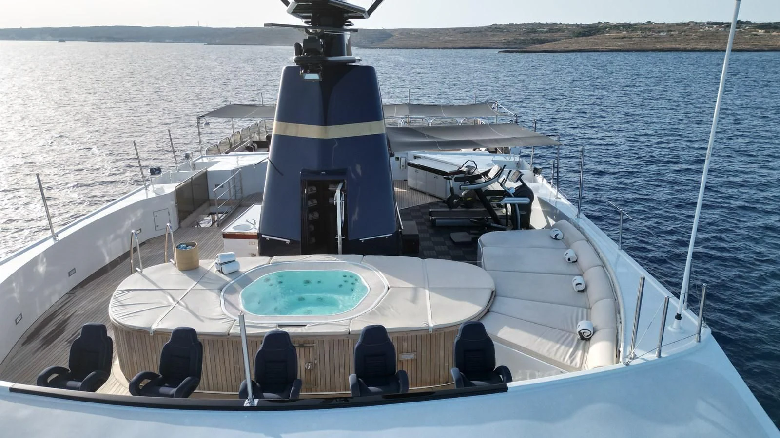 a boat on the water aboard FORCE BLUE Yacht for Charter