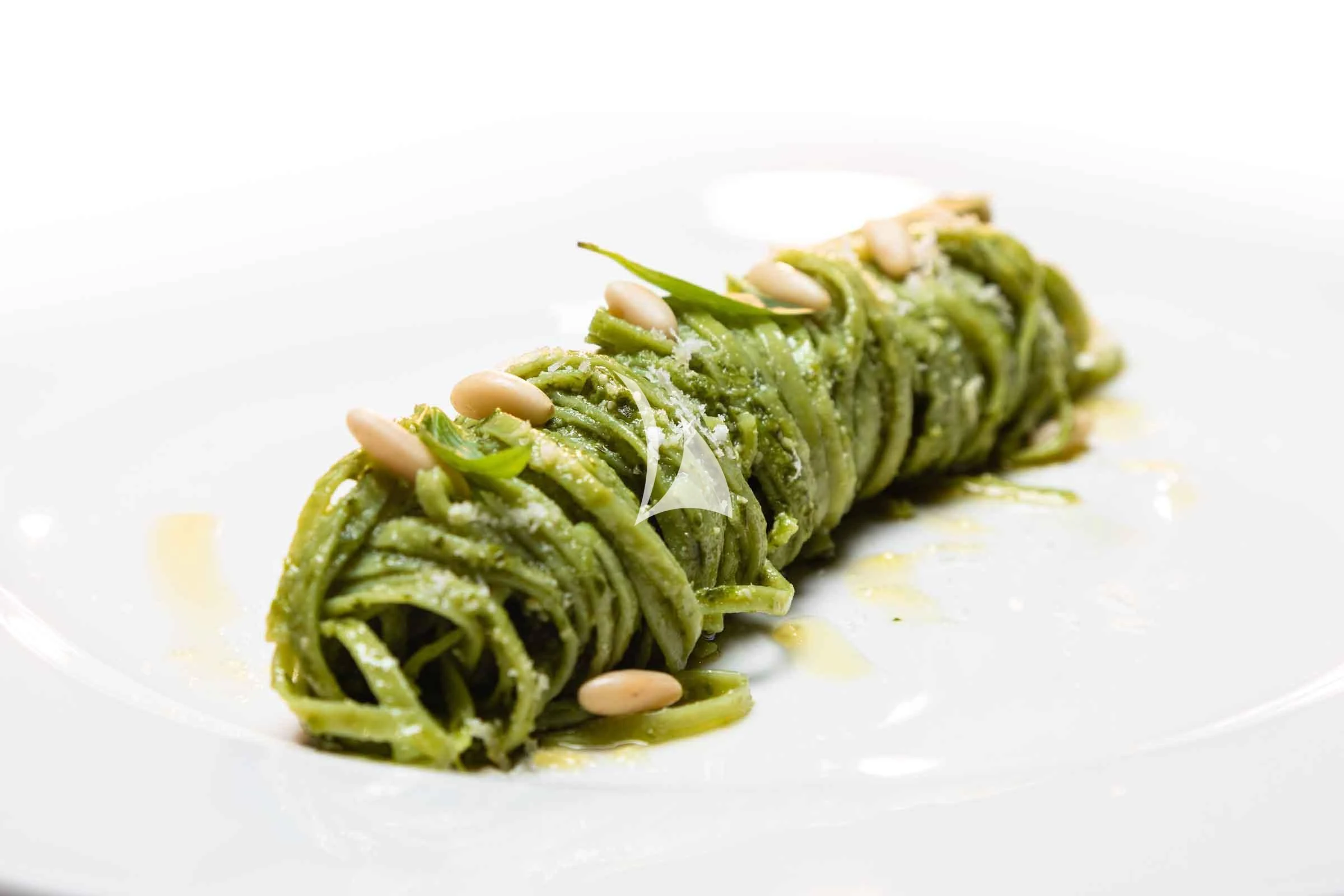 a green vegetable on a white surface aboard FORCE BLUE Yacht for Charter