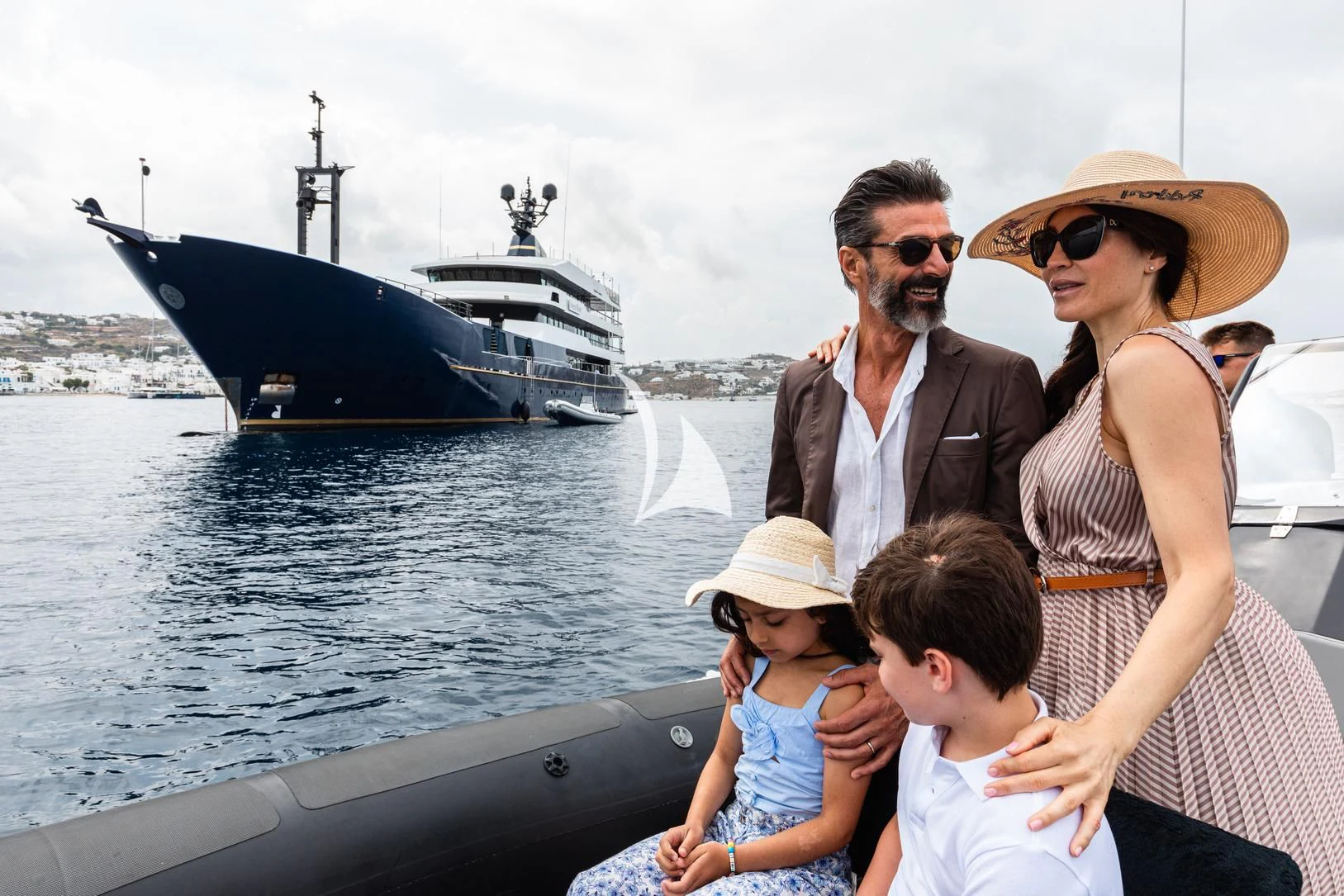 a group of people on a boat aboard FORCE BLUE Yacht for Charter