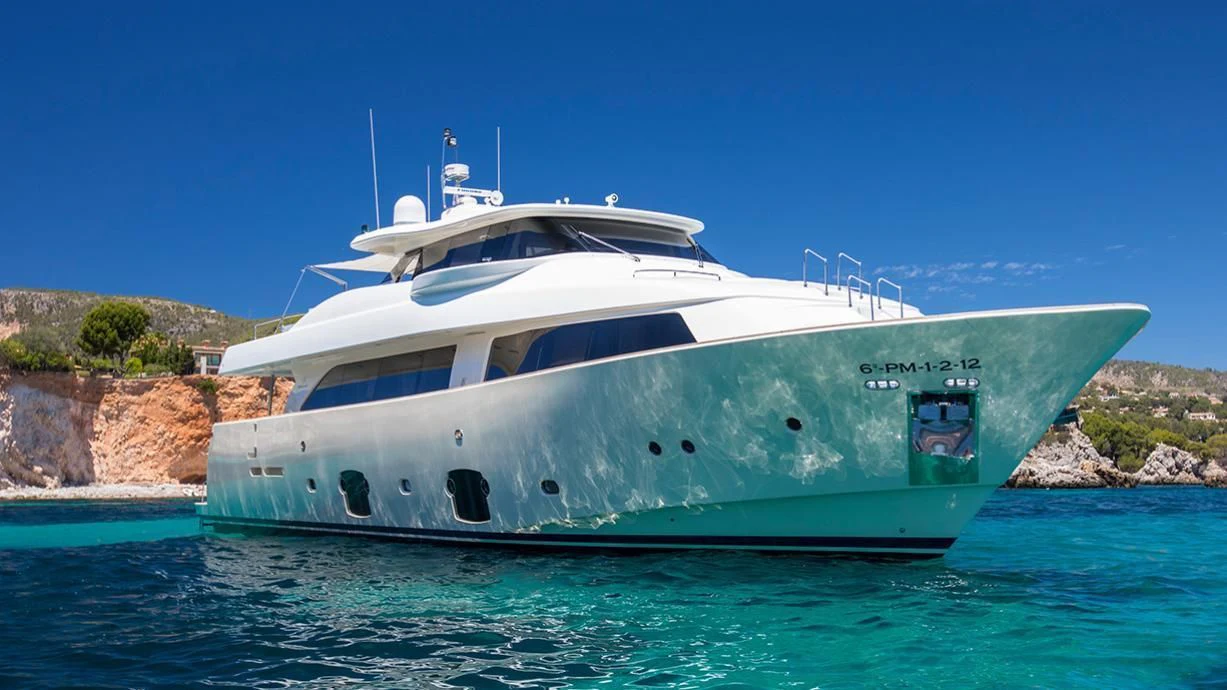 a boat in the water aboard EOLIA Yacht for Sale