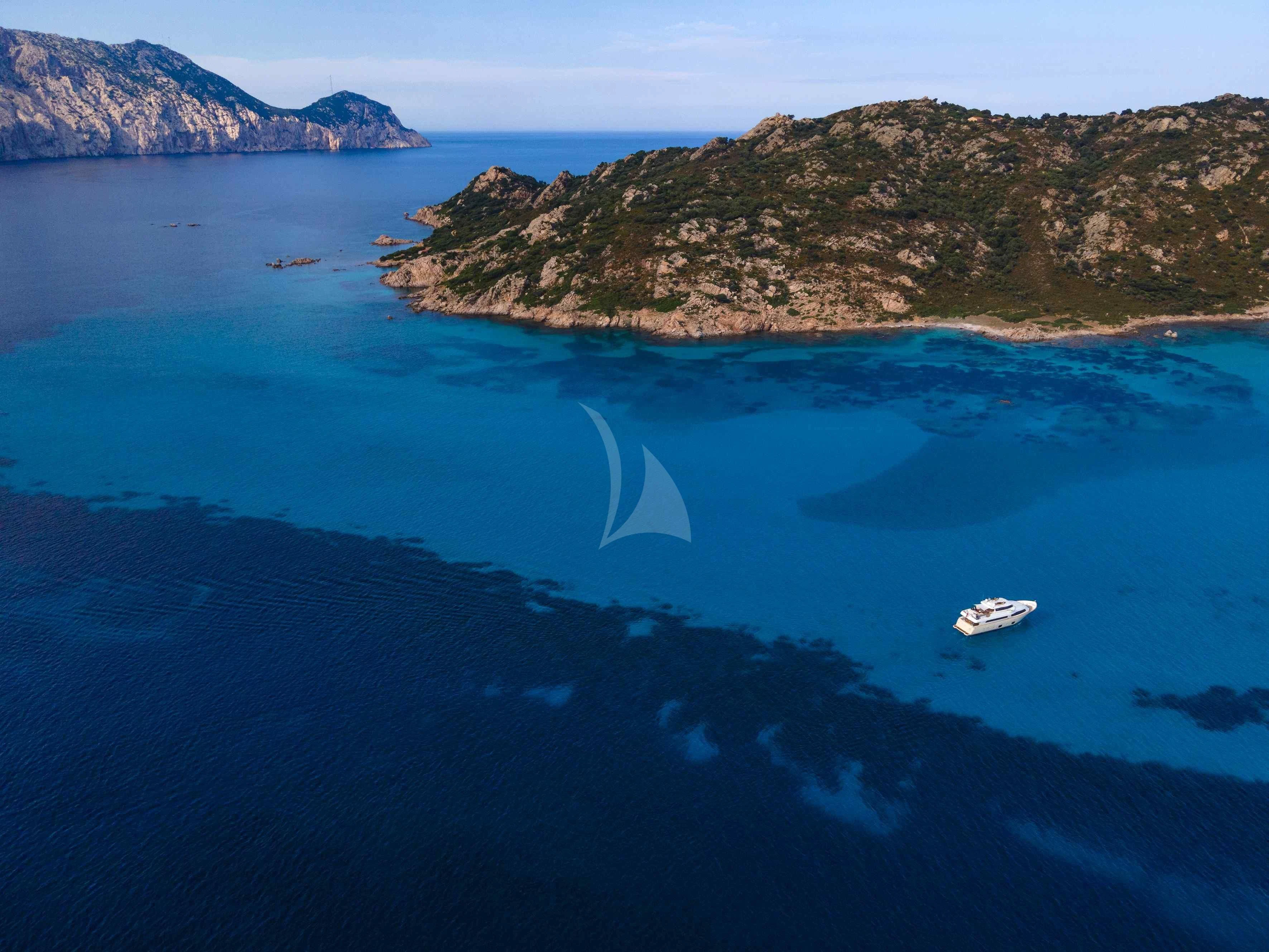 a body of water with a boat on it aboard EOLIA Yacht for Sale