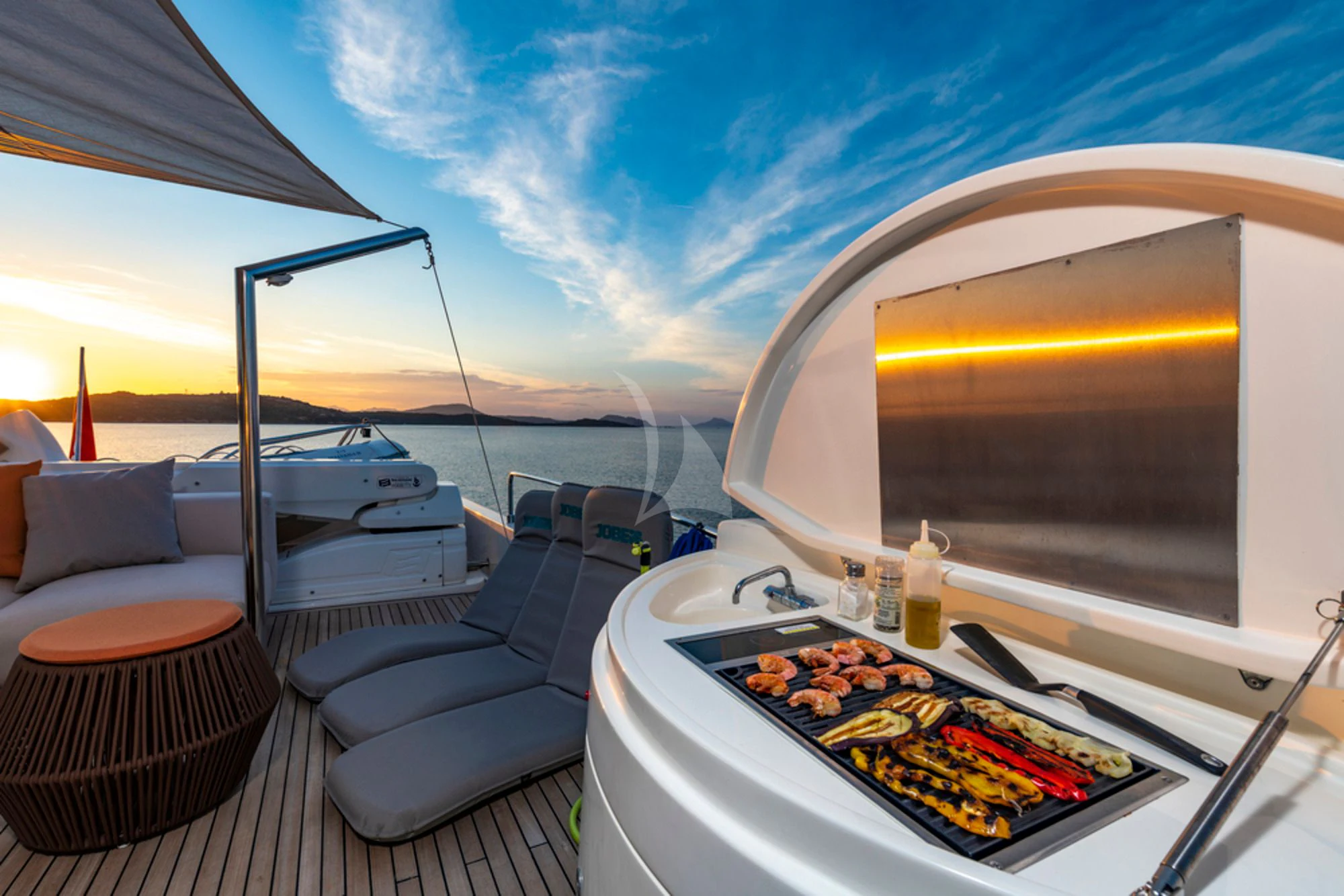 a boat on the water aboard EOLIA Yacht for Sale