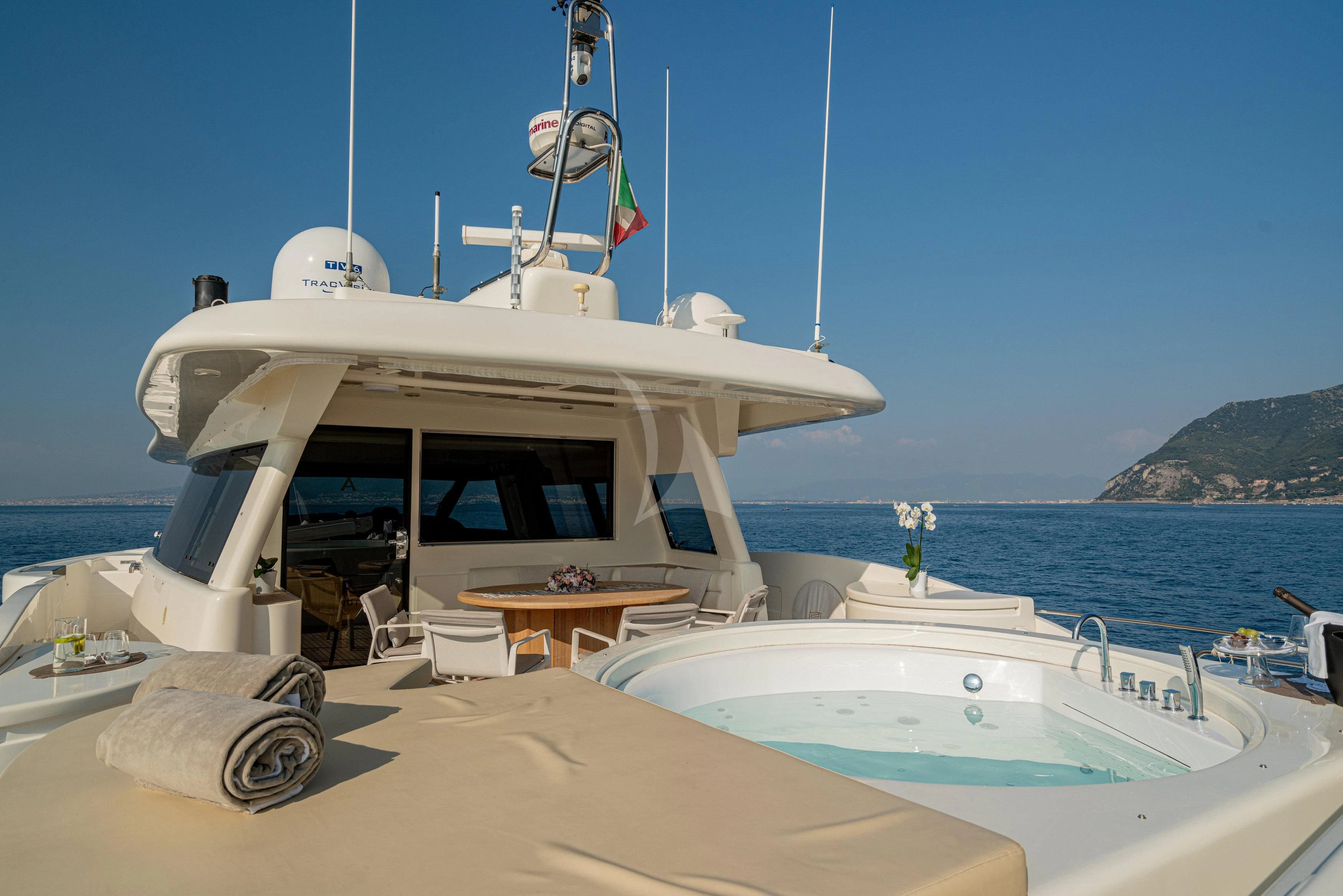 a boat on the water aboard EOLIA Yacht for Sale