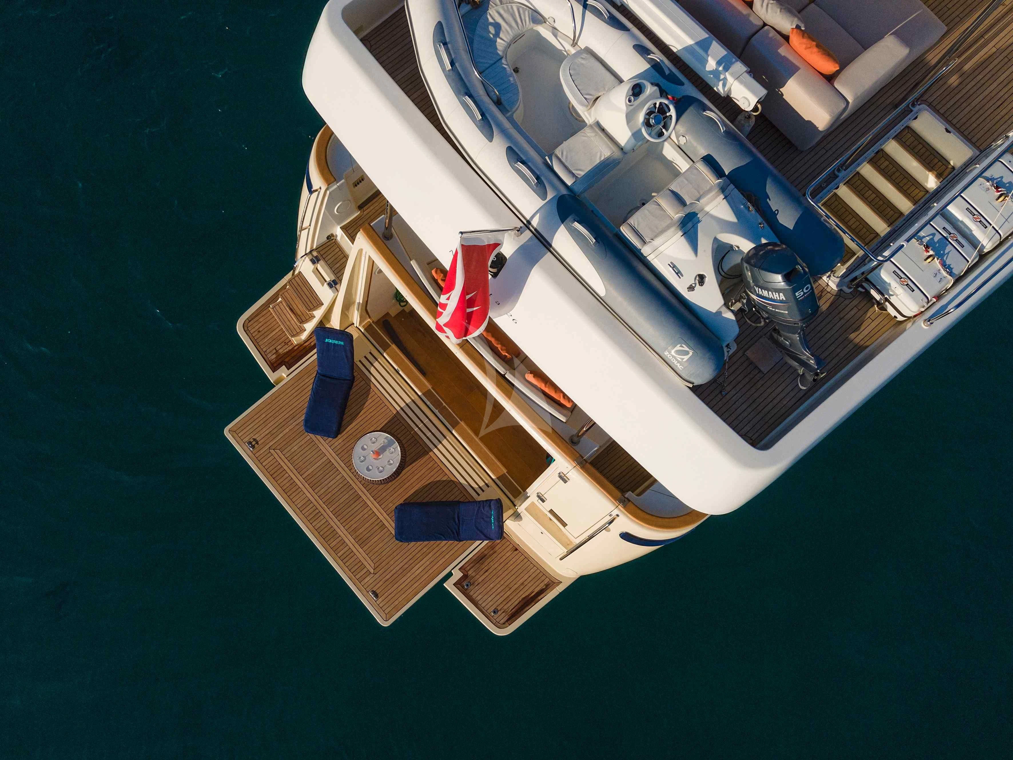 a model of a ship aboard EOLIA Yacht for Sale