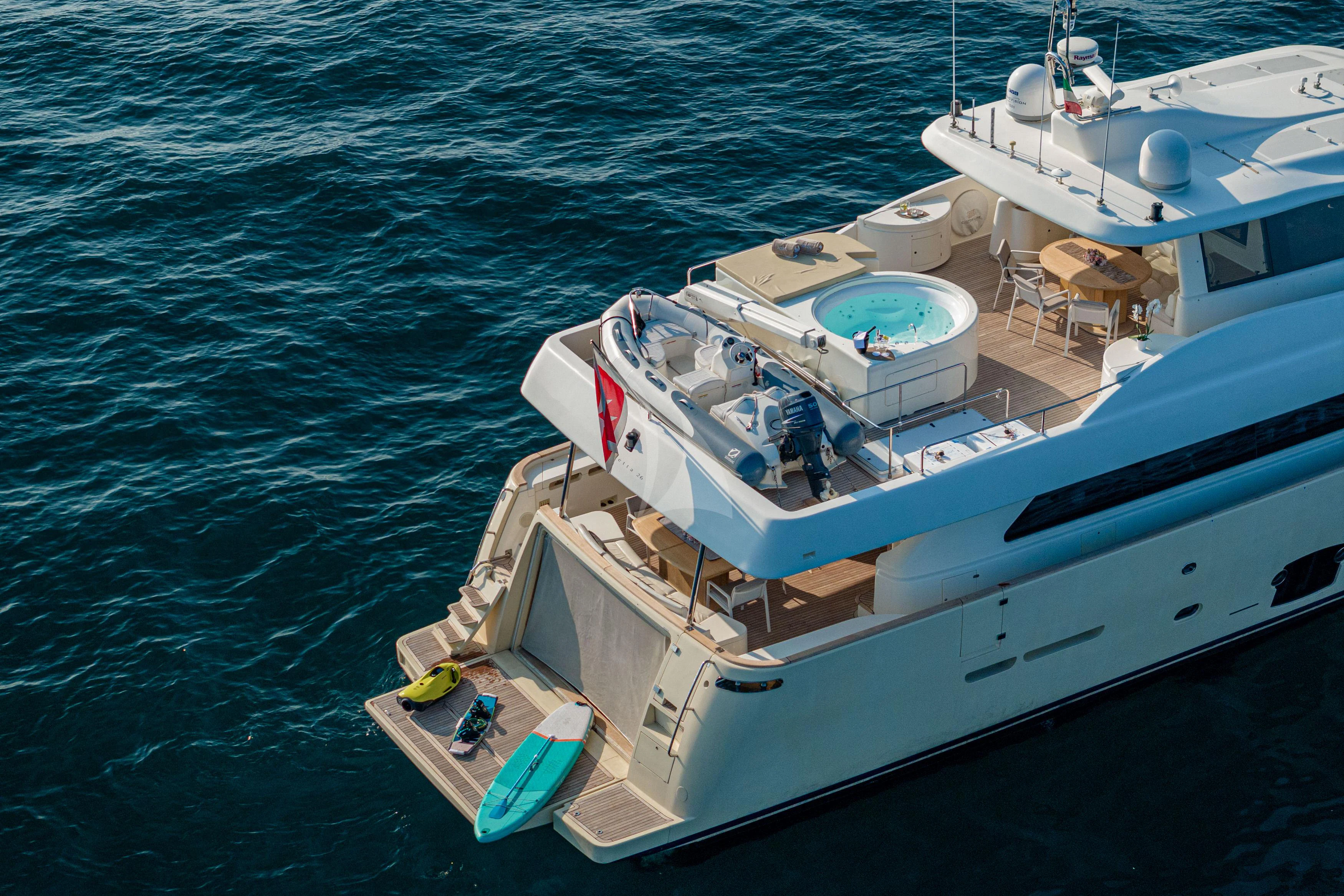a boat in the water aboard EOLIA Yacht for Sale