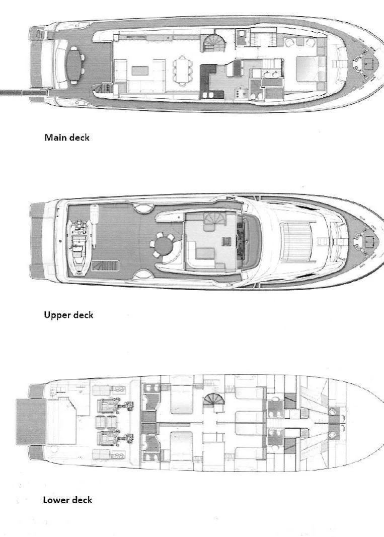 diagram, engineering drawing aboard EOLIA Yacht for Sale