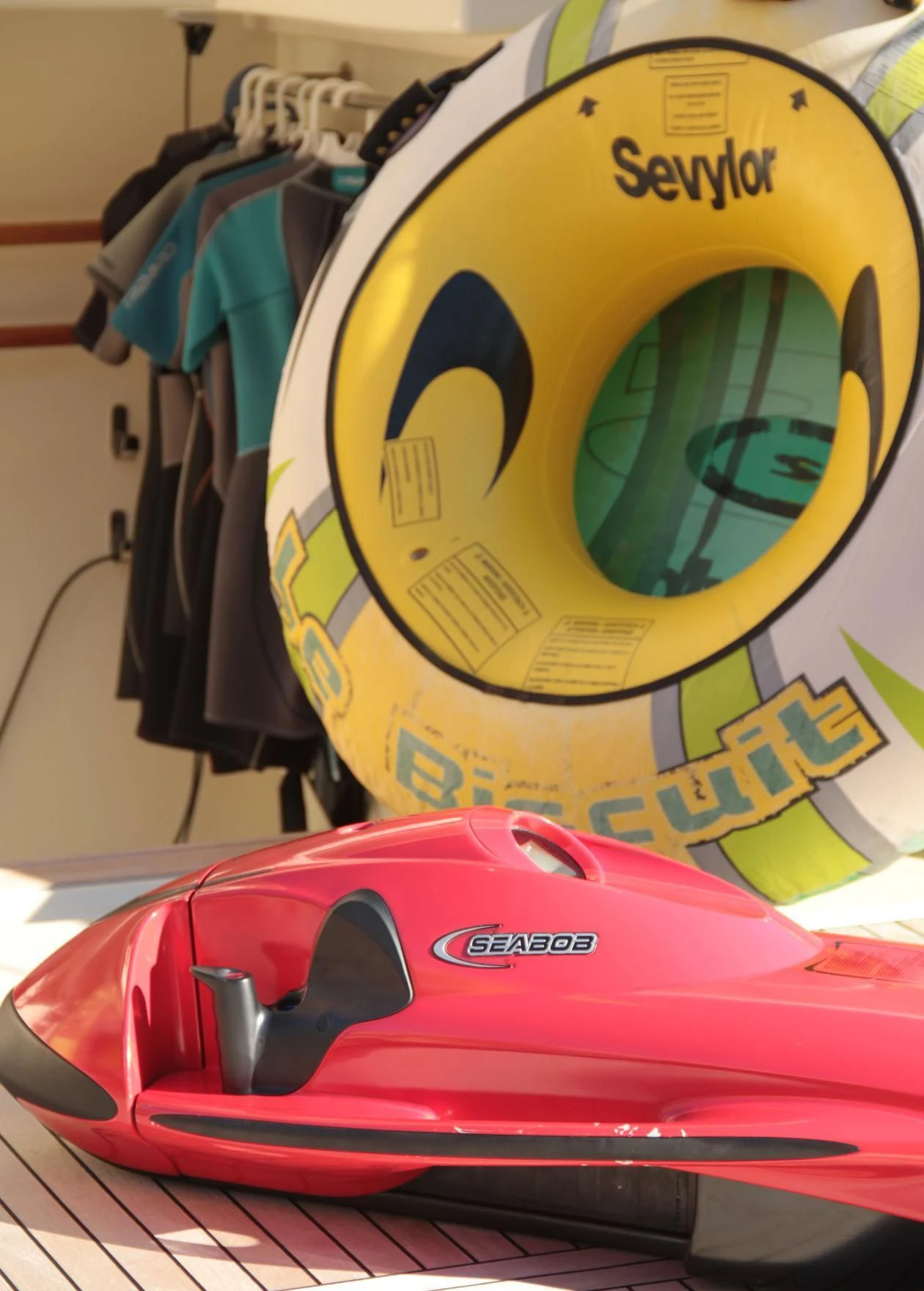a helmet on a table aboard EOLIA Yacht for Sale