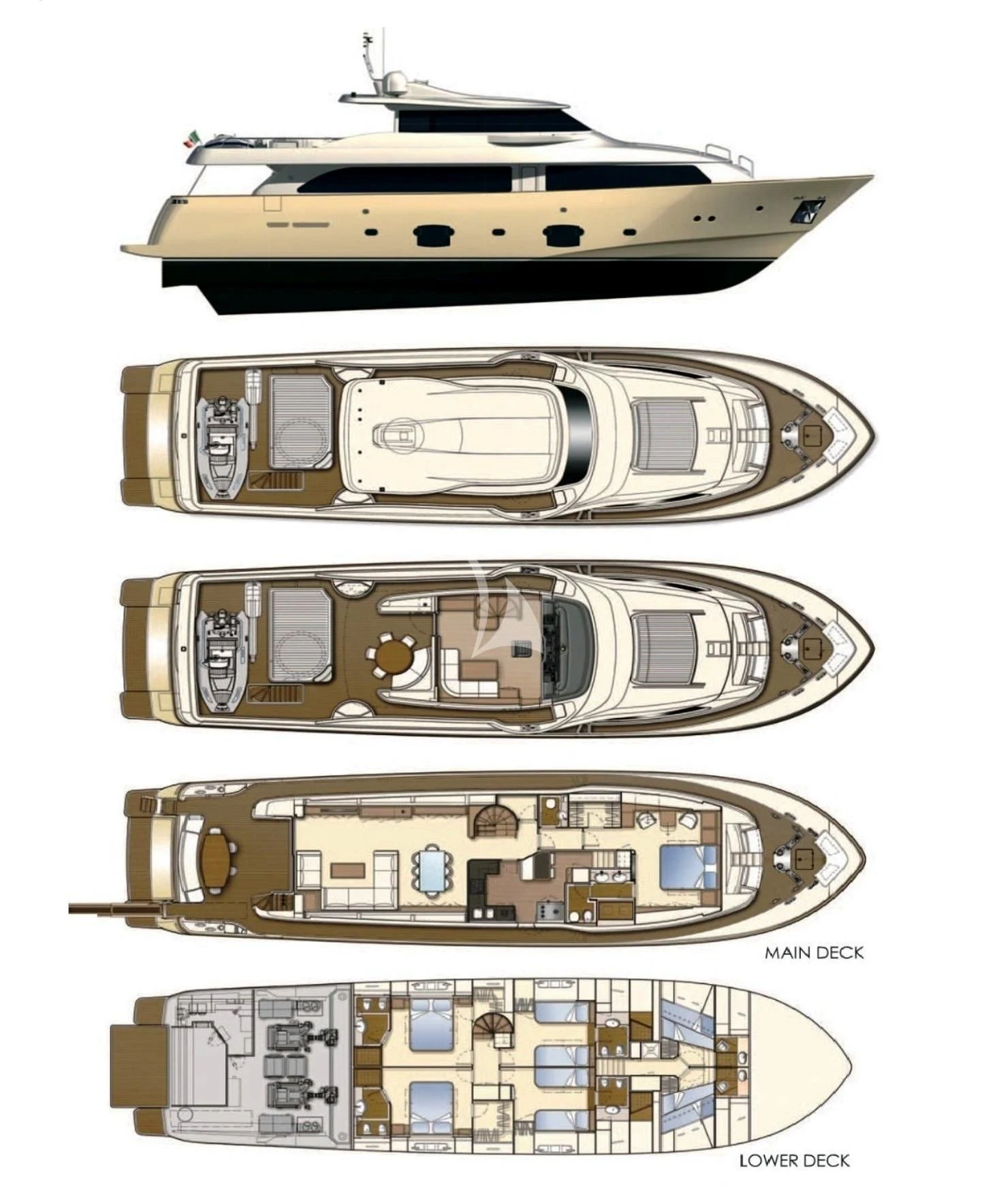 diagram, engineering drawing aboard EOLIA Yacht for Sale
