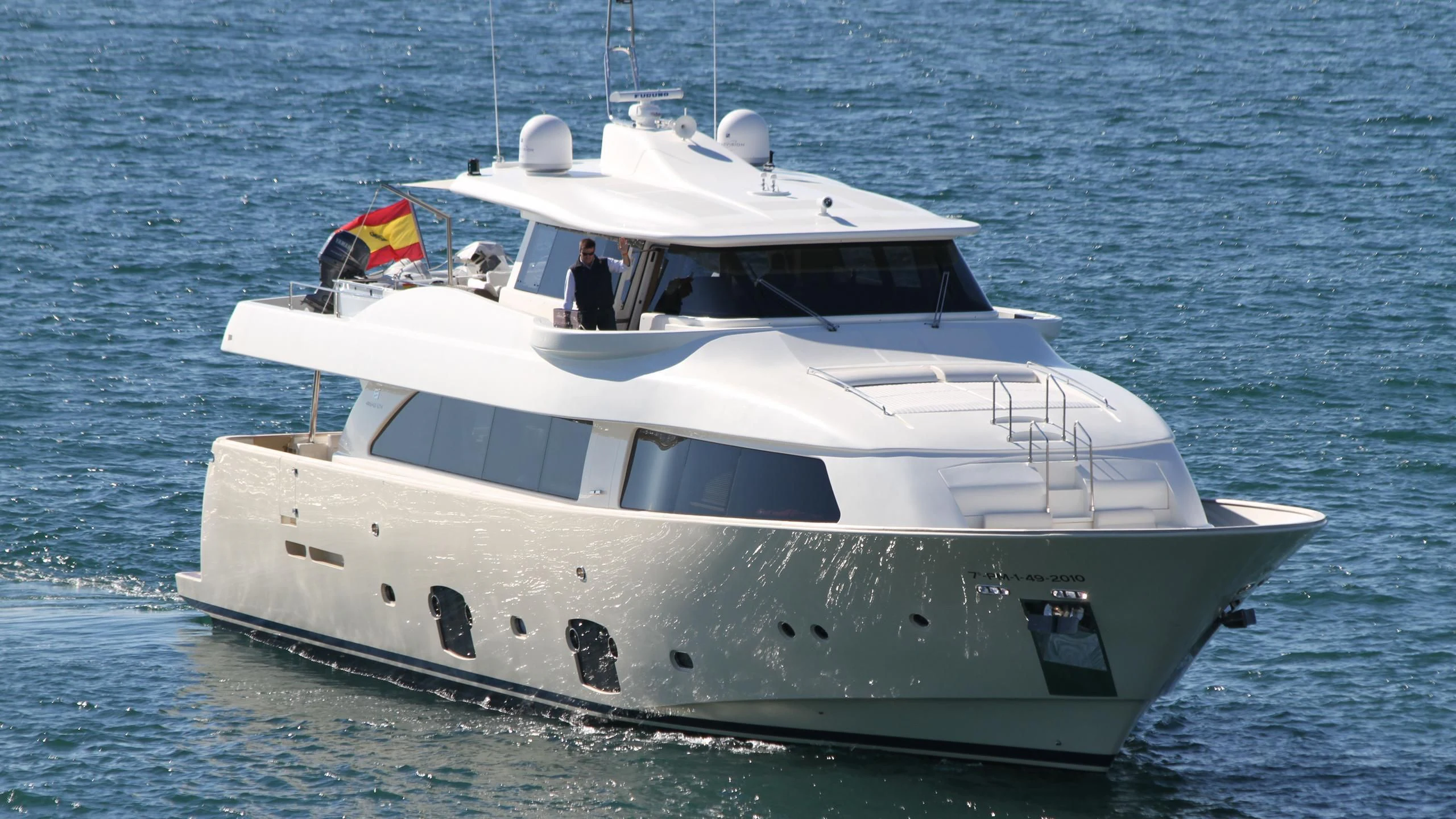 a boat on the water aboard EOLIA Yacht for Sale