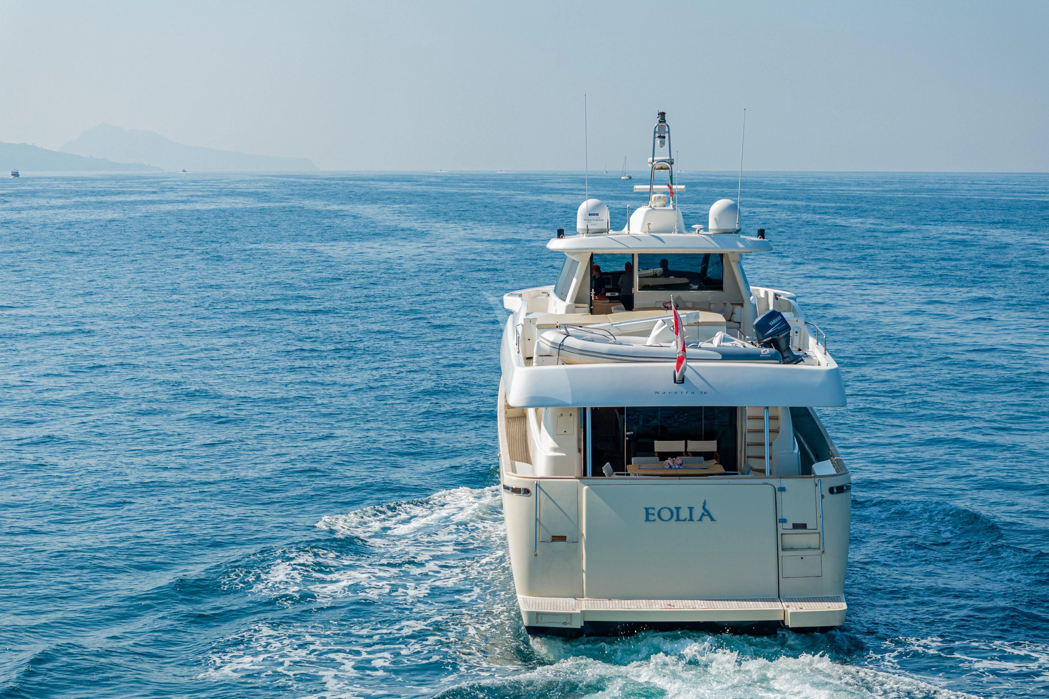 a boat in the water aboard EOLIA Yacht for Sale