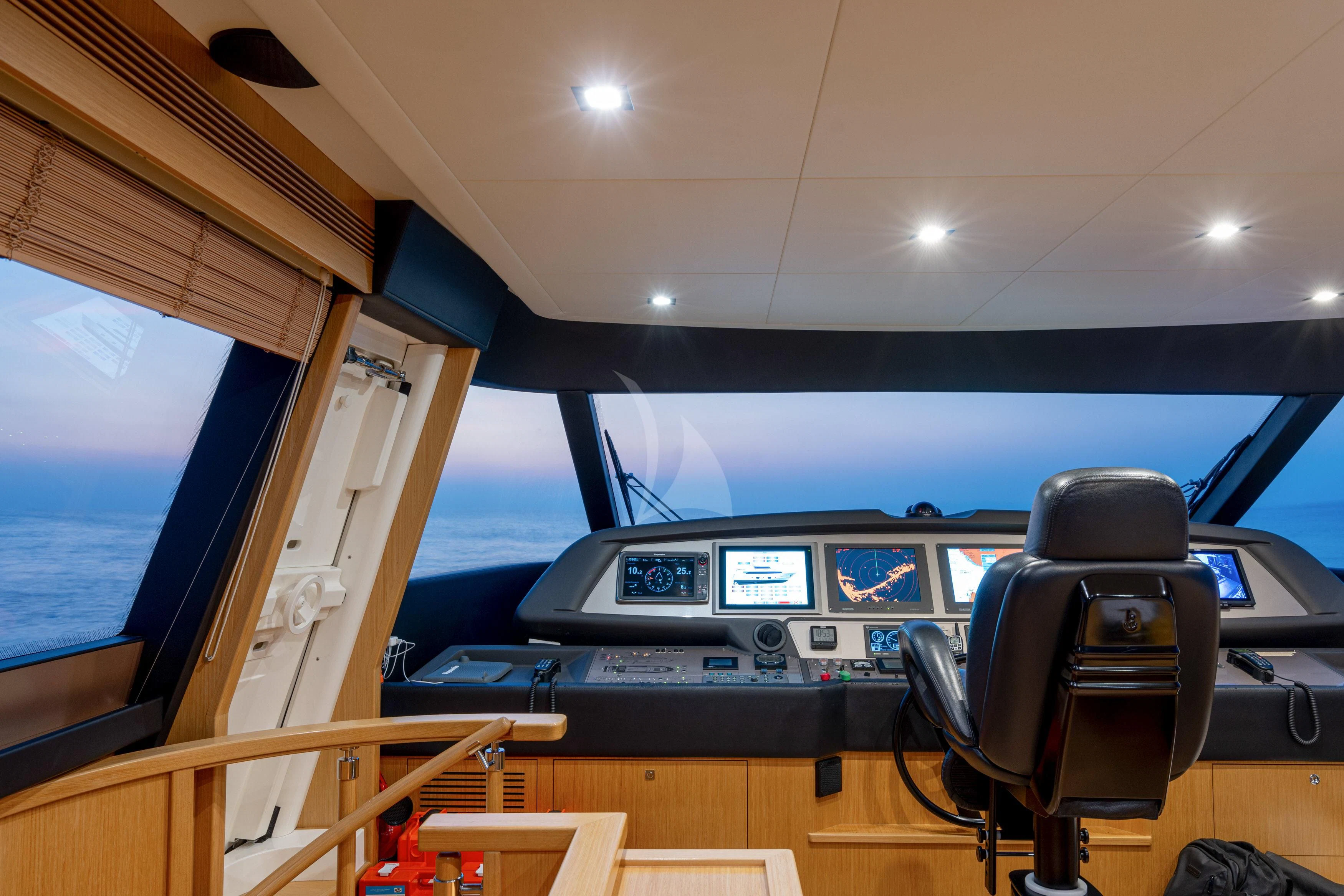 inside of a vehicle aboard EOLIA Yacht for Sale