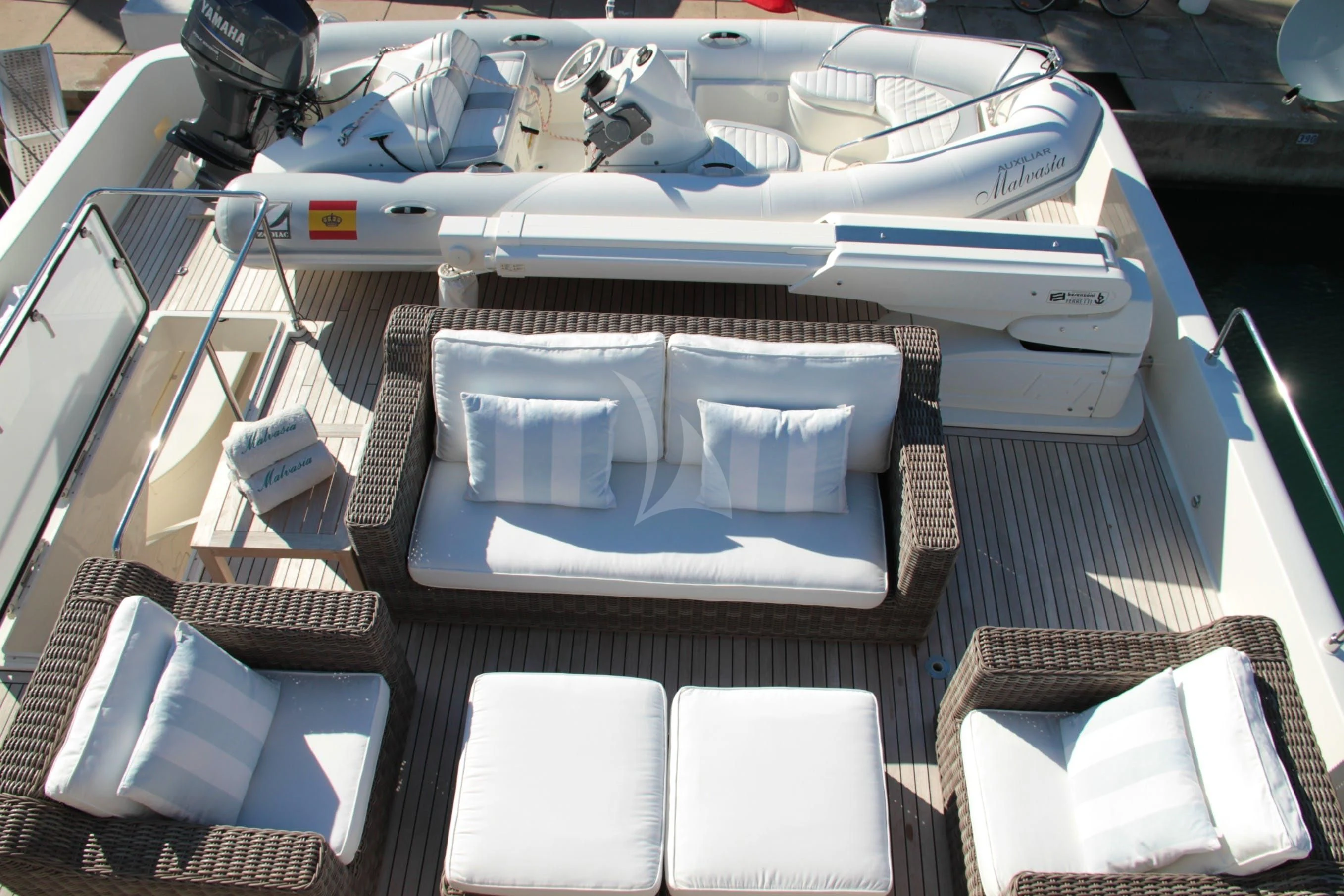 a machine with many white pieces aboard EOLIA Yacht for Sale