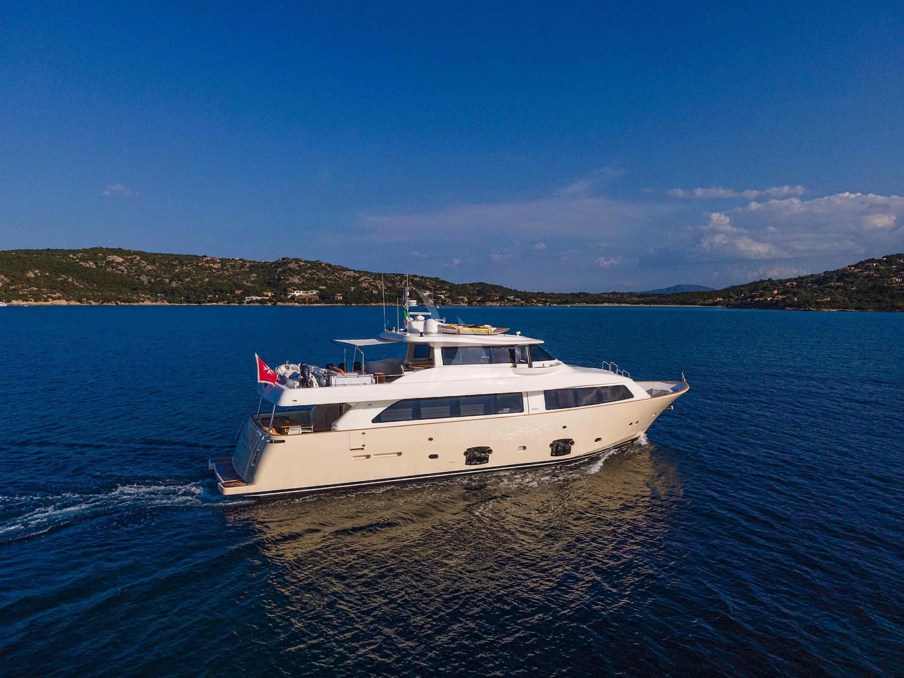 a boat on the water aboard EOLIA Yacht for Sale