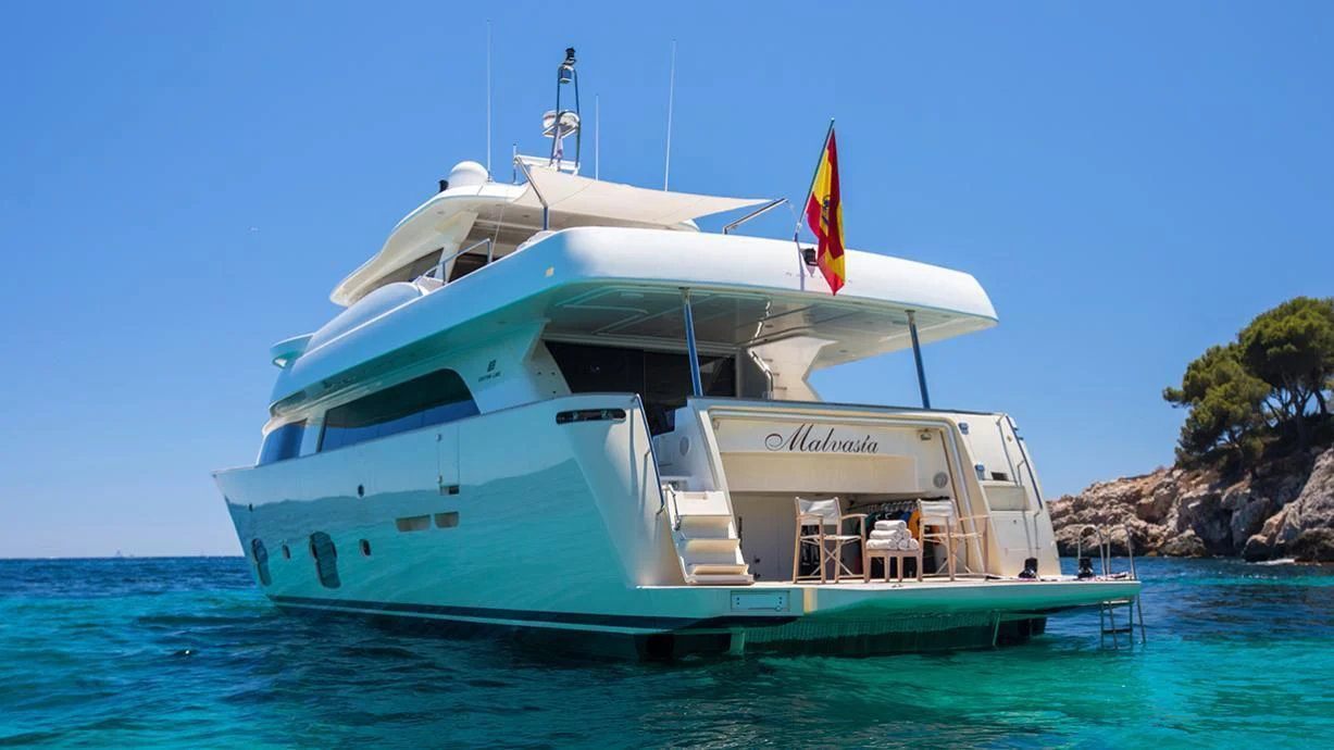 a boat on the water aboard EOLIA Yacht for Sale