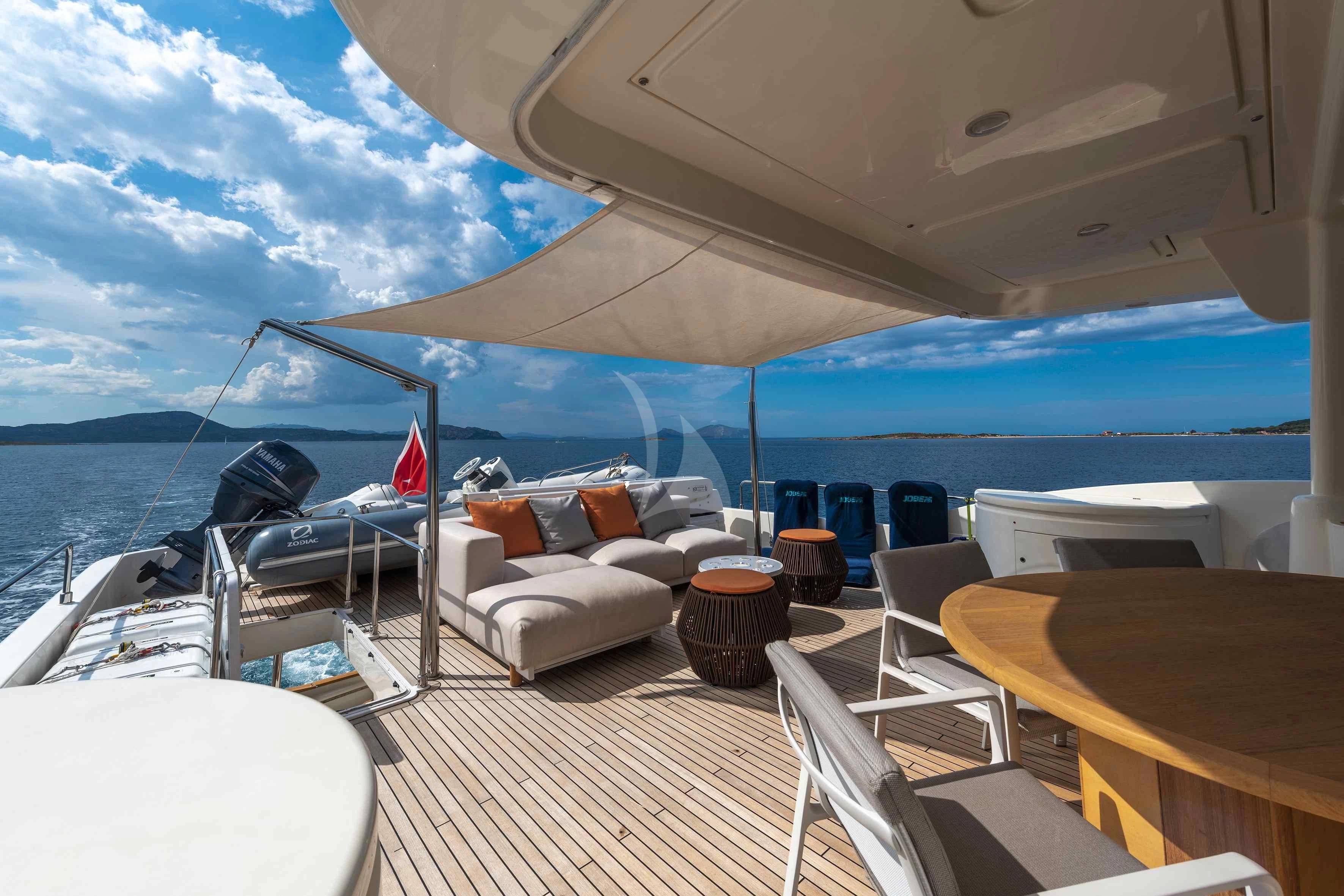 a boat on the water aboard EOLIA Yacht for Sale