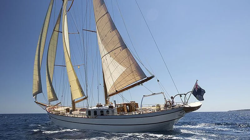 a sailboat on the water aboard SILVER SPRAY Yacht for Sale