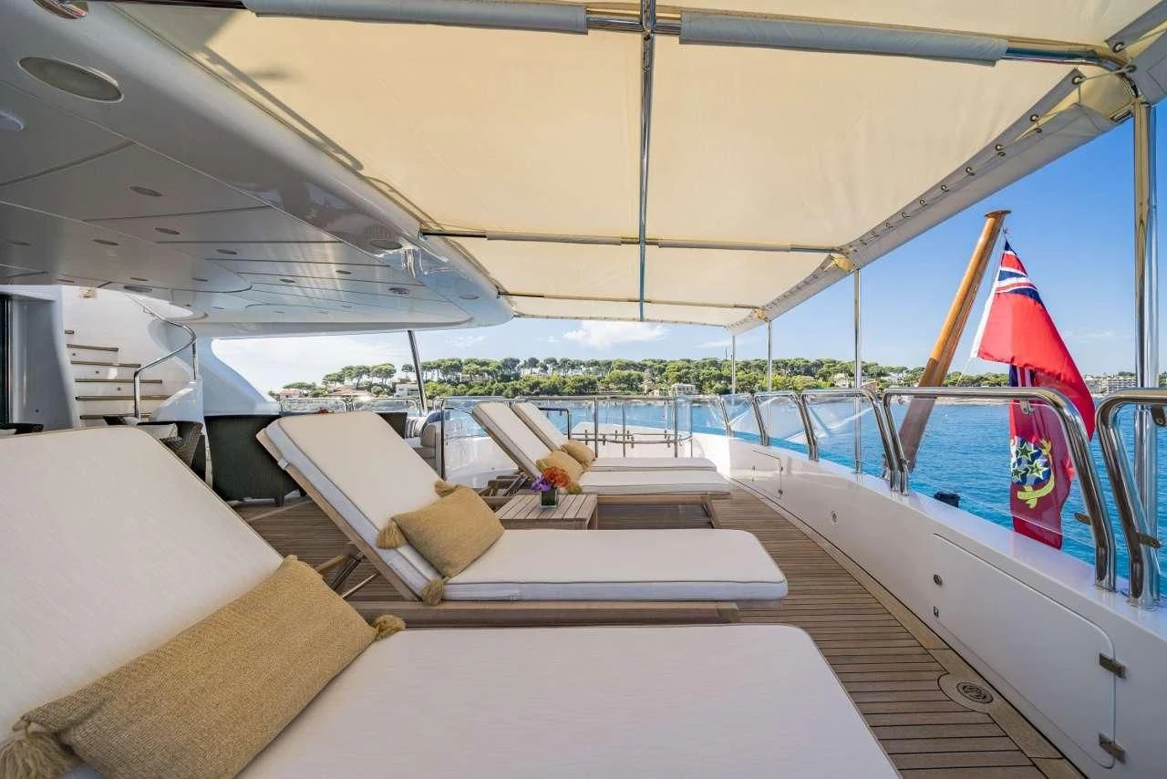 inside of a boat aboard AURA Yacht for Sale