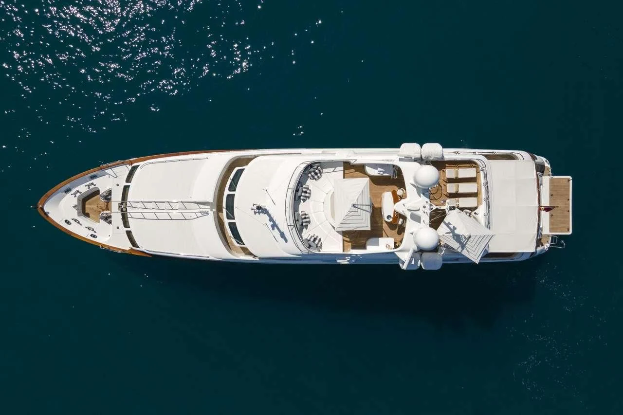 a space ship in the water aboard AURA Yacht for Sale