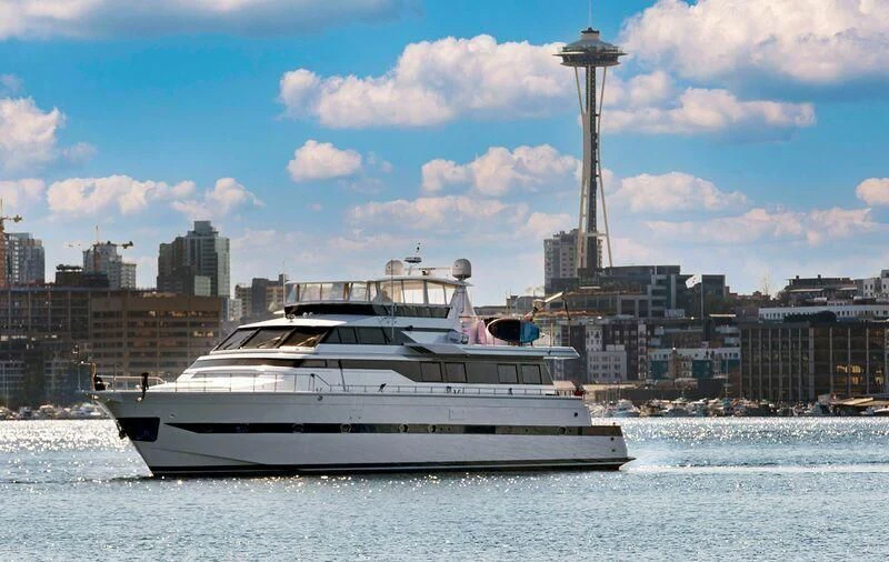 a boat on the water aboard LE CANARD Yacht for Sale