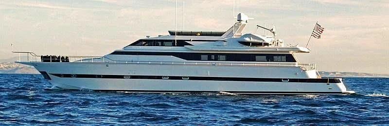 a large boat in the water aboard LE CANARD Yacht for Sale