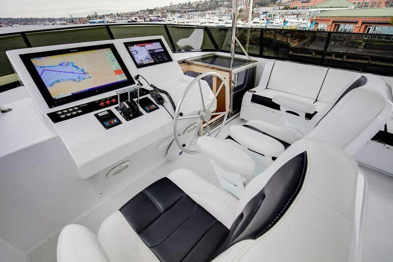inside of a car aboard LE CANARD Yacht for Sale