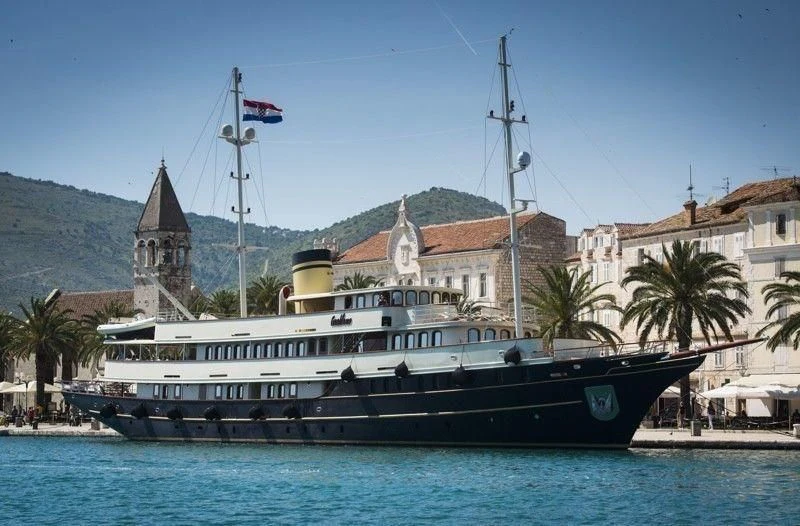 a boat in the water aboard CASABLANCA Yacht for Sale