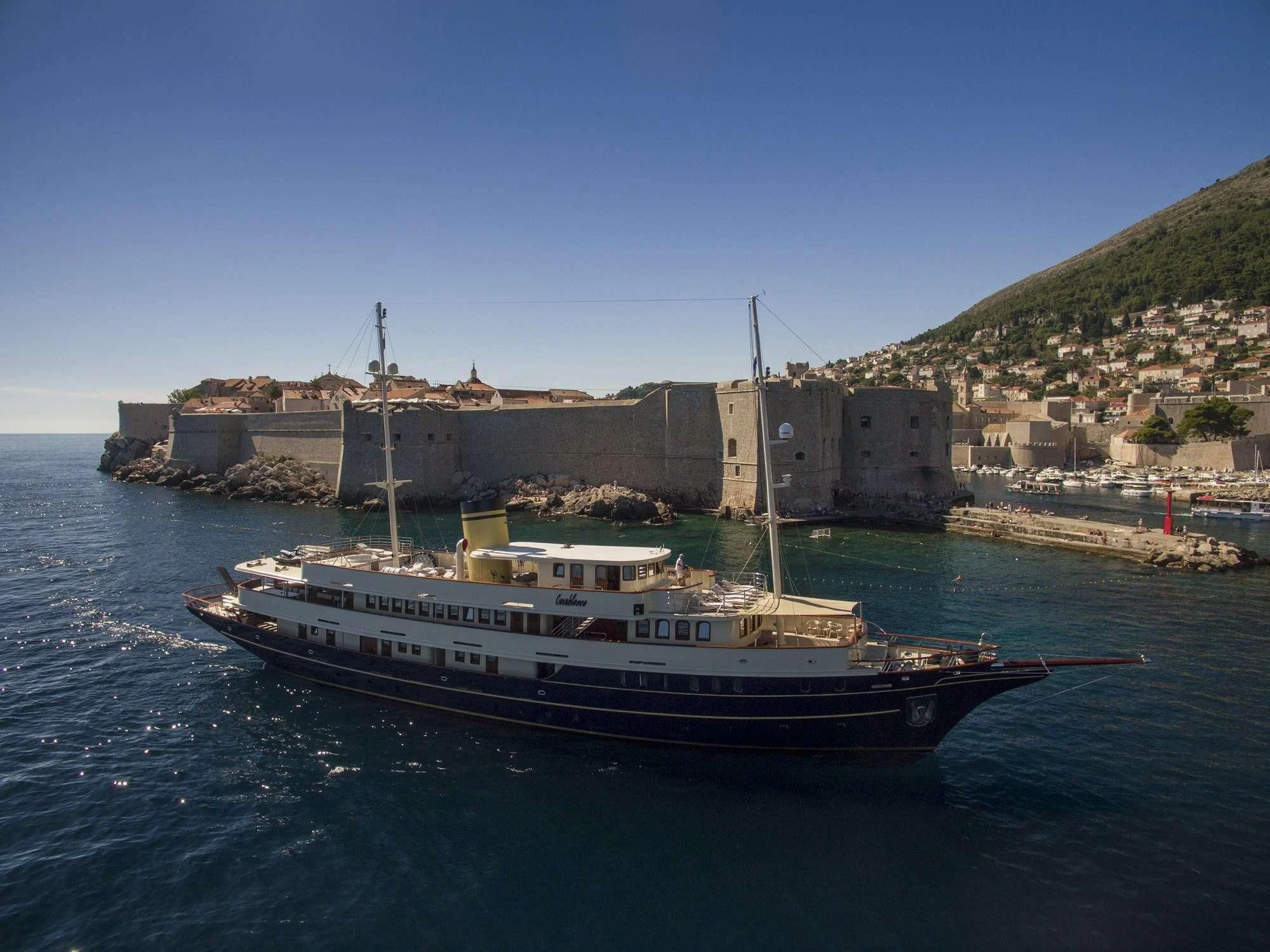 a boat in the water aboard CASABLANCA Yacht for Sale