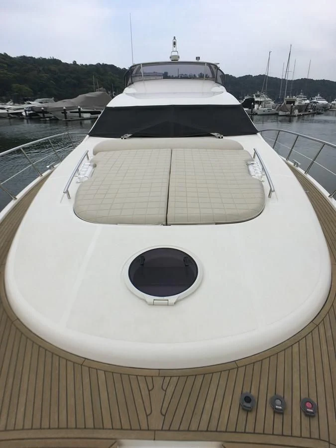 a boat with a round top aboard AZIMUT 75 Yacht for Sale