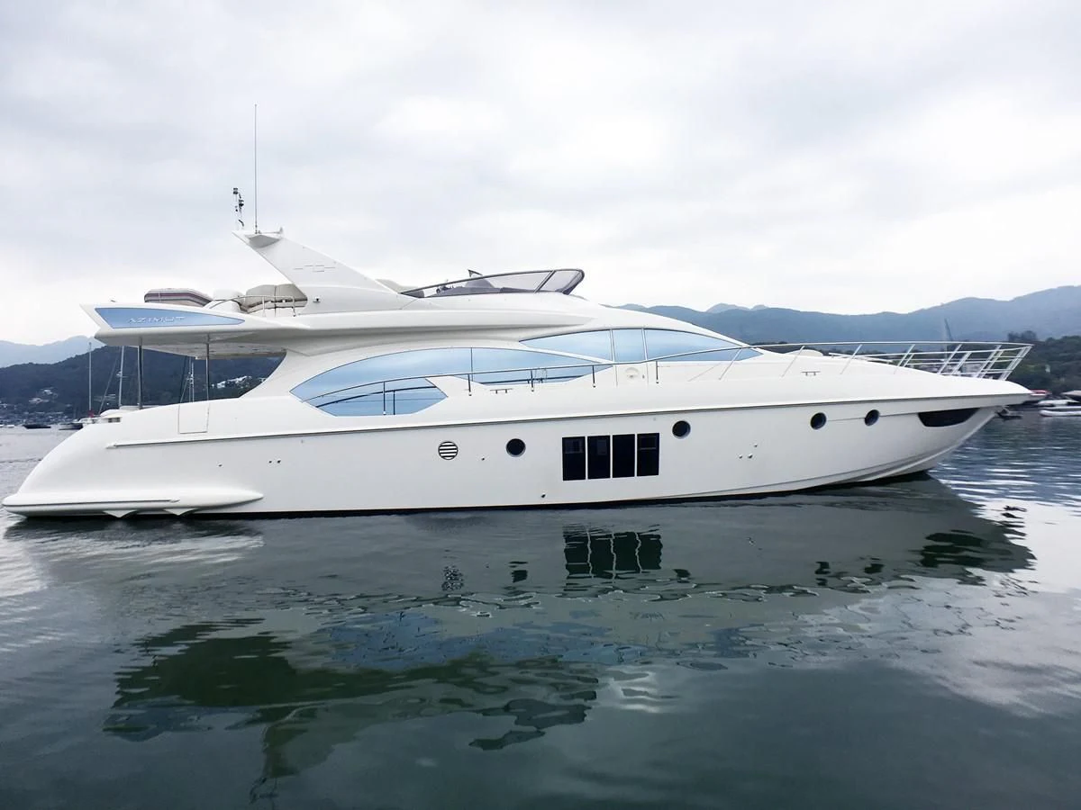 a white yacht in the water aboard AZIMUT 75 Yacht for Sale