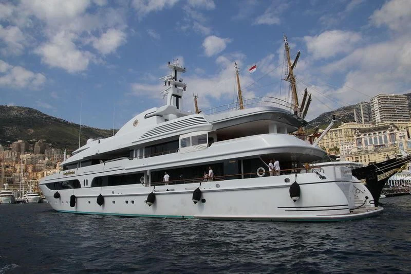 a large white boat in the water aboard LADY MARINA Yacht for Sale