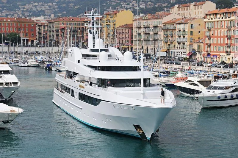 a group of boats in a harbor aboard LADY MARINA Yacht for Sale