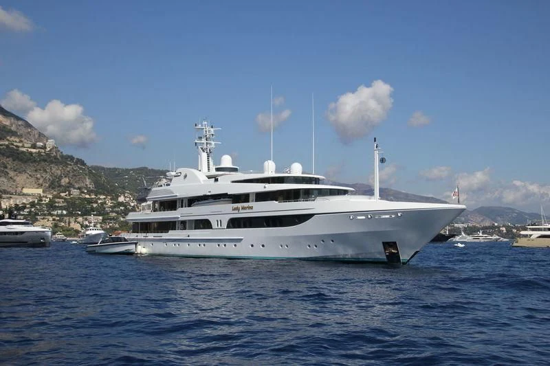 a white boat in the water aboard LADY MARINA Yacht for Sale