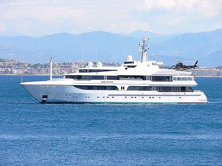a white boat in the water aboard LADY MARINA Yacht for Sale