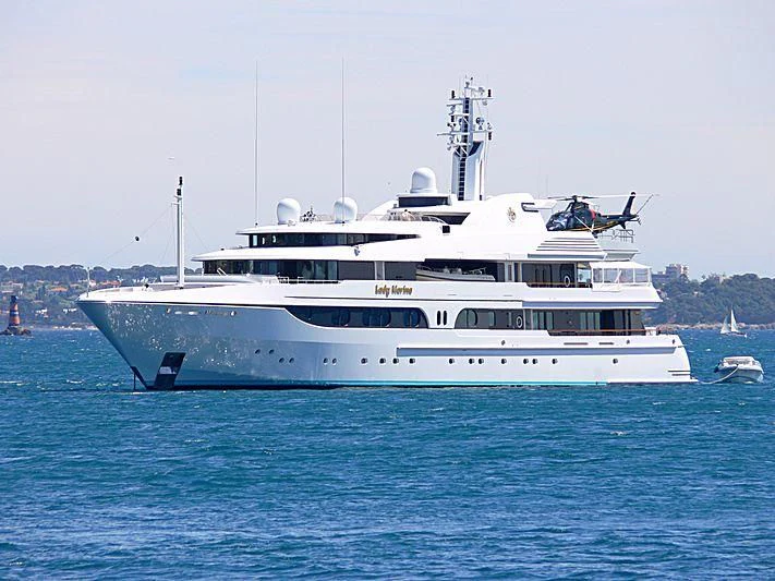 a large white boat in the water aboard LADY MARINA Yacht for Sale