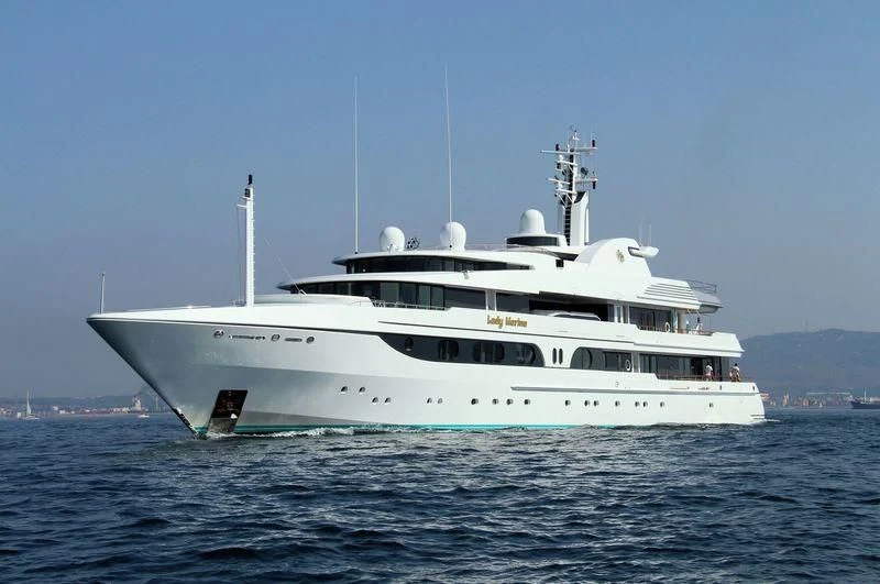 a white boat in the water aboard LADY MARINA Yacht for Sale