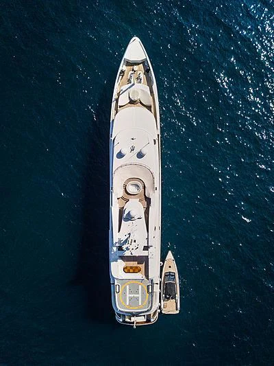 a space shuttle on a blue surface aboard LADY MARINA Yacht for Sale