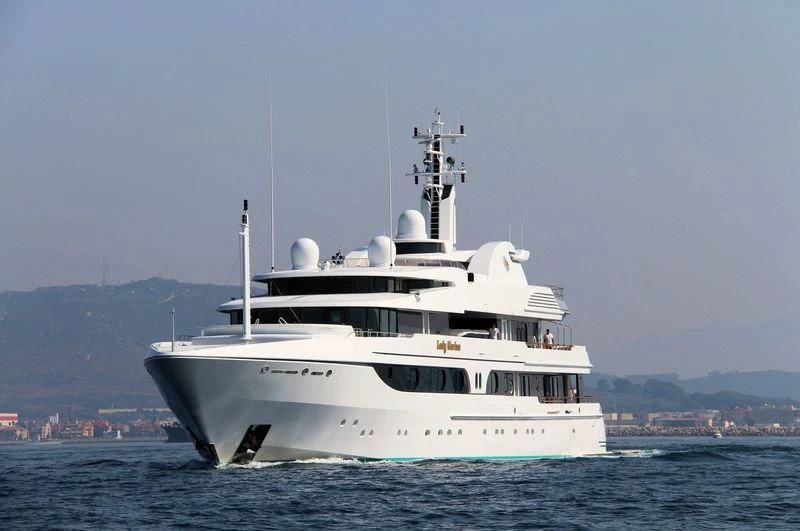 a large white boat in the water aboard LADY MARINA Yacht for Sale