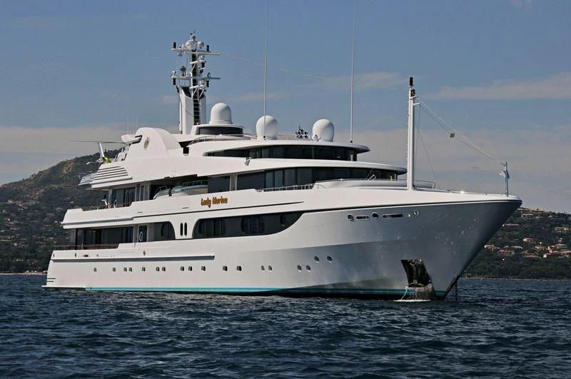 a white yacht in the water aboard LADY MARINA Yacht for Sale