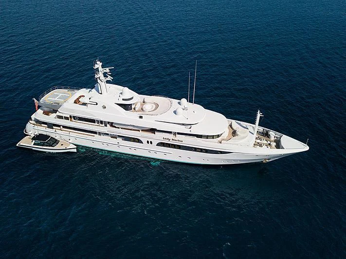 a large white ship in the water aboard LADY MARINA Yacht for Sale