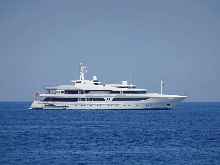 a white boat in the water aboard LADY MARINA Yacht for Sale