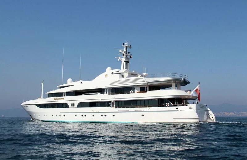 a large white boat in the water aboard LADY MARINA Yacht for Sale