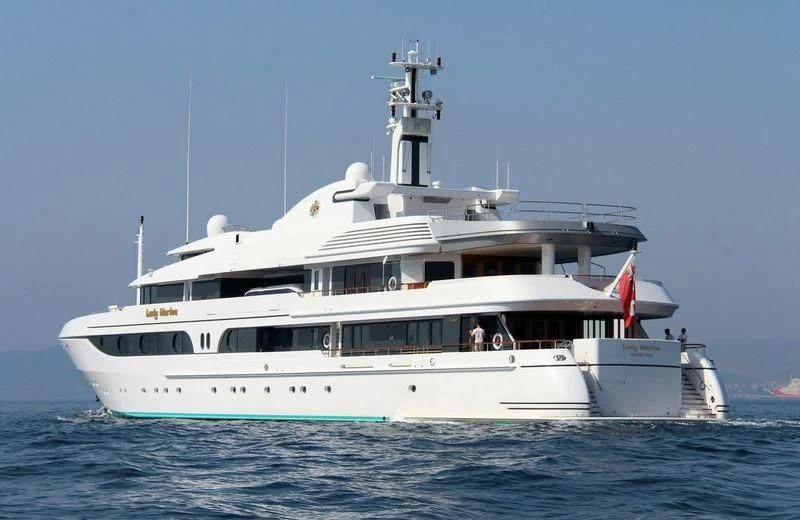 a large white boat in the water aboard LADY MARINA Yacht for Sale