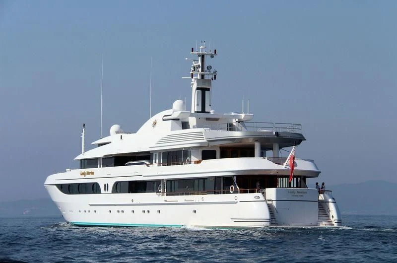 a large white boat in the water aboard LADY MARINA Yacht for Sale