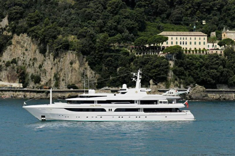 a white boat on the water aboard LADY MARINA Yacht for Sale