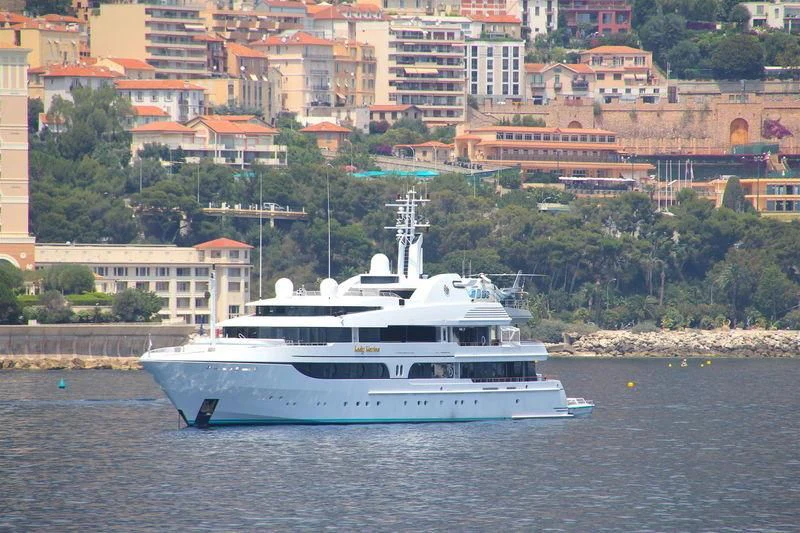 a white boat on water aboard LADY MARINA Yacht for Sale